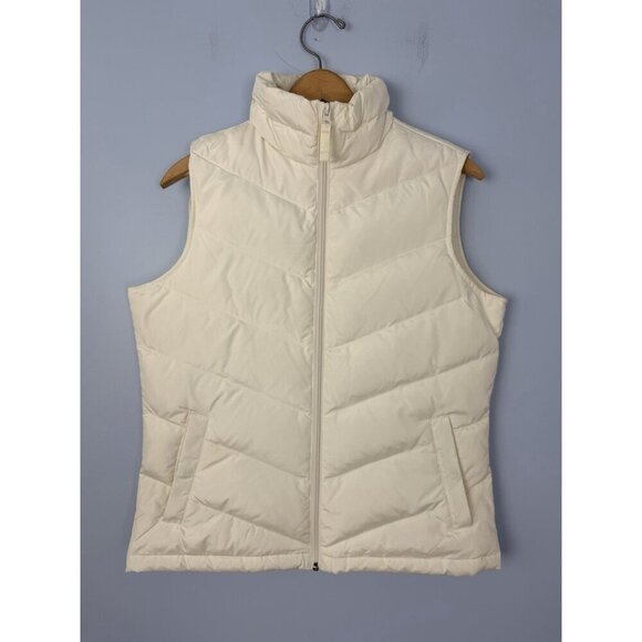 Lands' End Jackets & Blazers - Lands’ End Ivory Down Filled Puffer Vest Women's Size S 6-8 Quilted